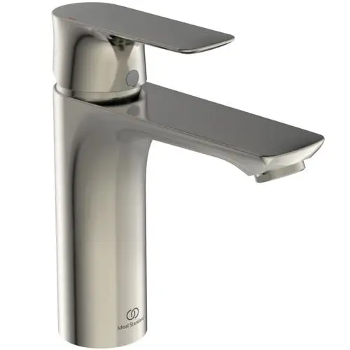 Ein moderner Wasserhahn von Ideal Standard in silberner Farbe mit einer einteiligen Armatur und einem Hebel zur Wassersteuerung.
